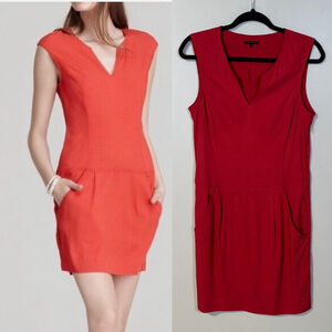 Theory Dress Adalize Habitat Notch V Neck Pockets Shift Women’s Size 6